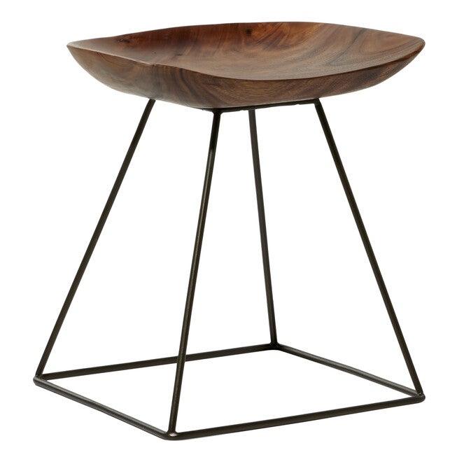 Brown Iron Rustic Stool, , on-hover image number null