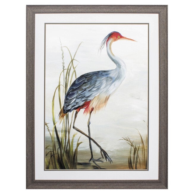 Gray Heron Framed Wall Décor, BLUE, hi-res image number 0