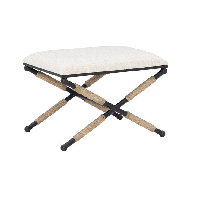 Ashburn Campaign Accent Stool, WHITE, hi-res image number null