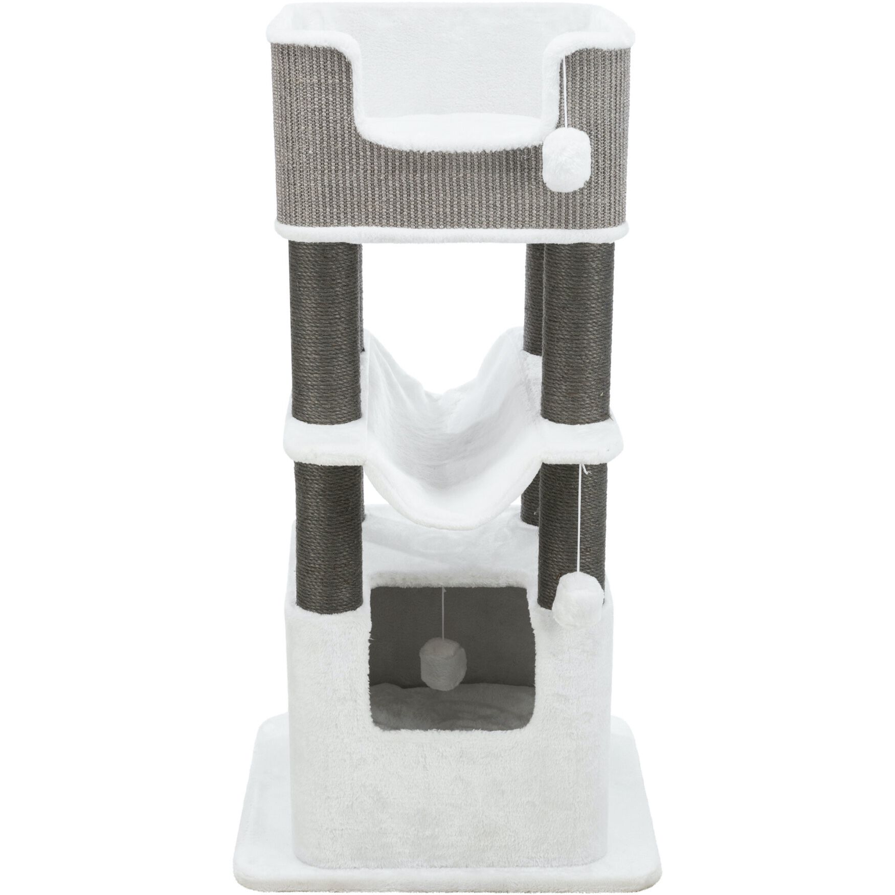 Lucano Cat Tower Scratching Post Cream/Gray, CREAM GRAY, hi-res image number 0