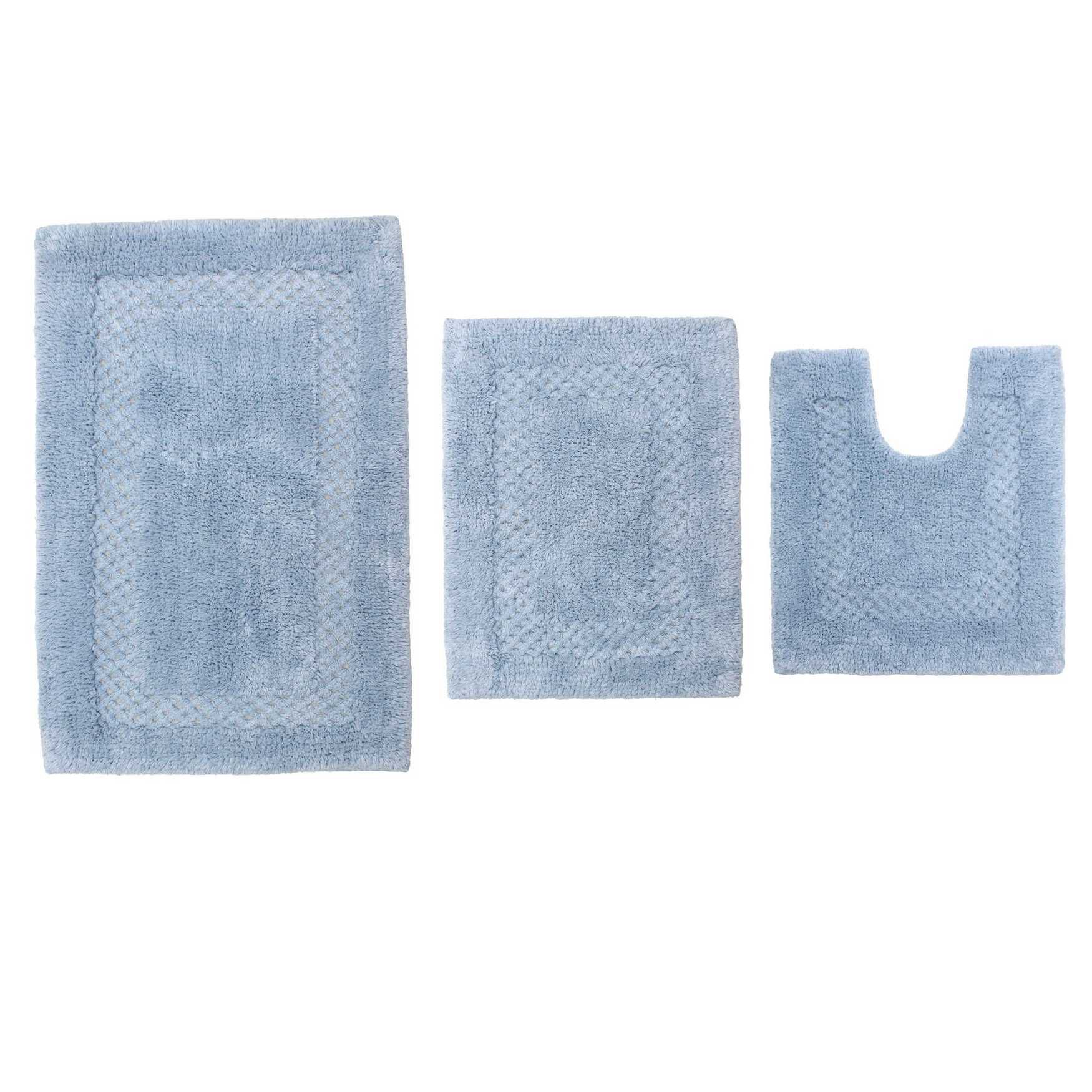 Classy Bathmat 3 Piece Bath Rug Collection, BLUE, hi-res image number 0