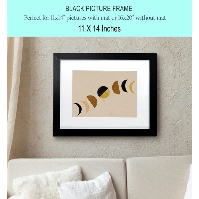 Black Wood Picture Frame With Mat 11X 14, , alternate image number null