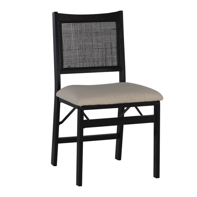Beaux Cane Back Black Folding Chair Folding Dining Chairs, , alternate image number 4