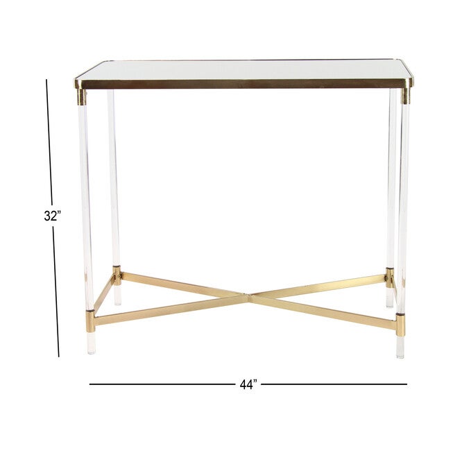 Clear Contemporary Acrylic Console Table, 32 x 44, , alternate image number null