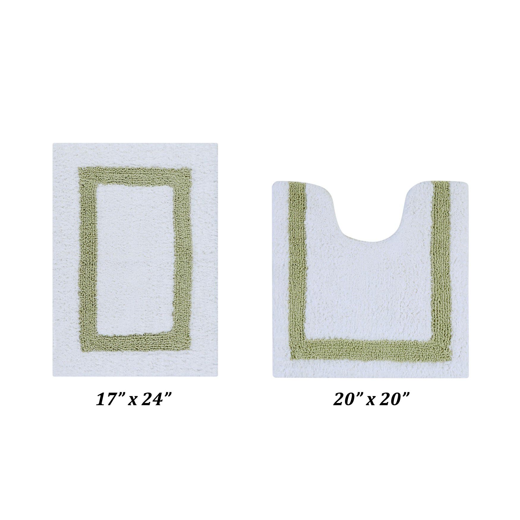 Hotel Collectionis Bath Mat Rug 2 Piece Set (17 inches x 24 inches | 20 inches x 20 inches), WHITE SAGE, hi-res image number 0