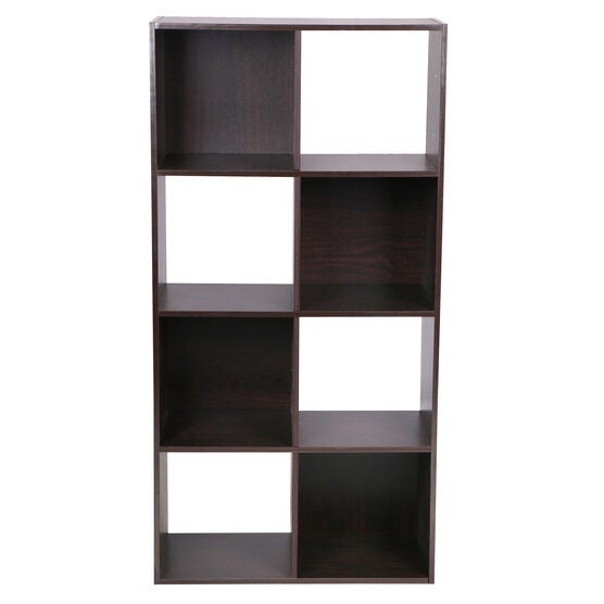 Home Basics Open and Enclosed 8 Cube MDF Storage Organizer Espresso, ESPRESSO, hi-res image number null