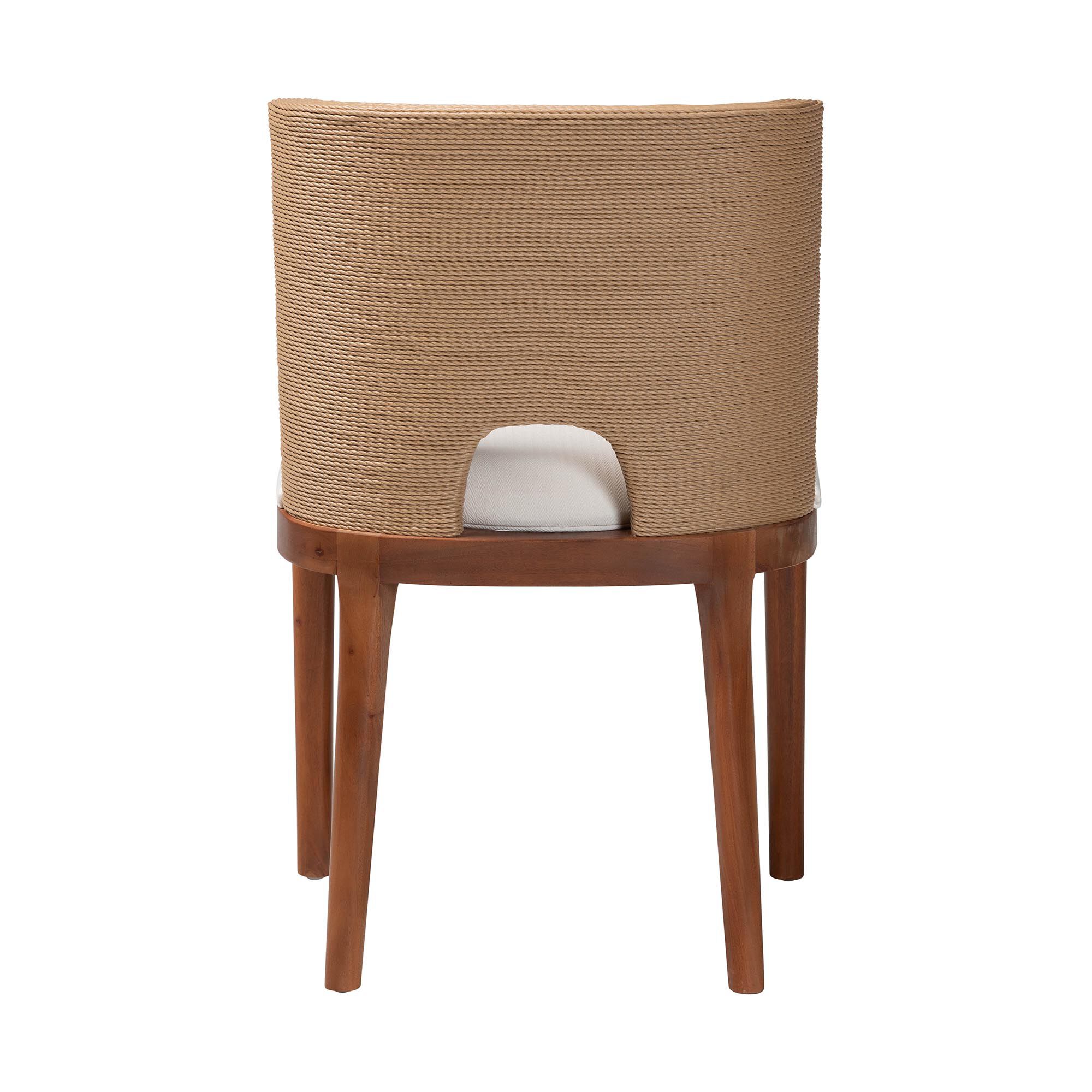 Norely Dining Chair with Woven Seagrass Back, BROWN, alternate image number 5