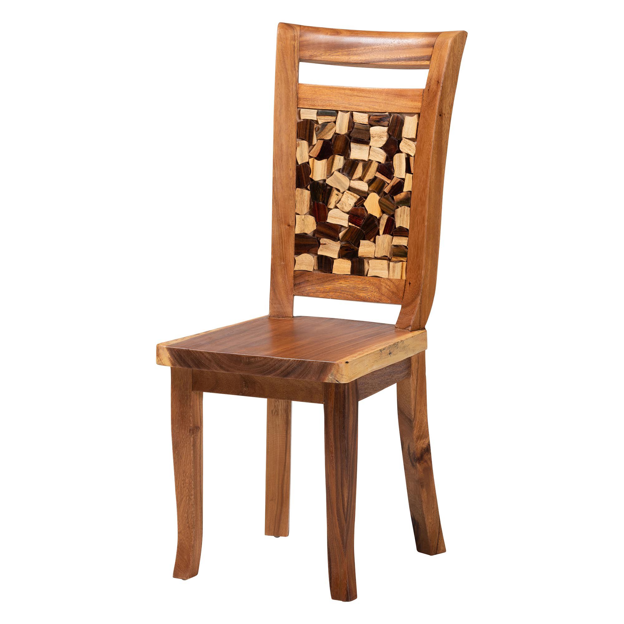 Luan Suar Wood Dining Chair, BROWN, alternate image number 1