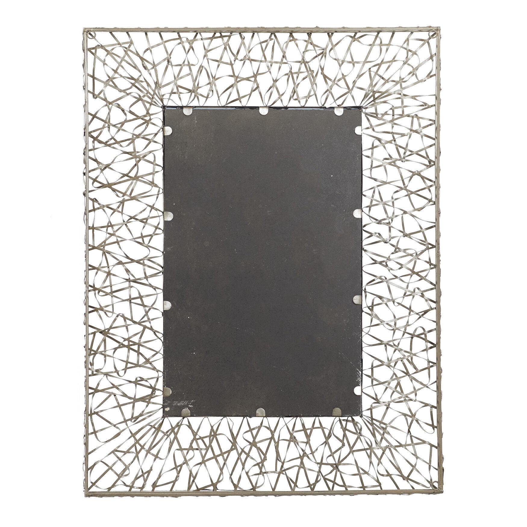 Silver Industrial Metal Wall Mirror, , alternate image number 2