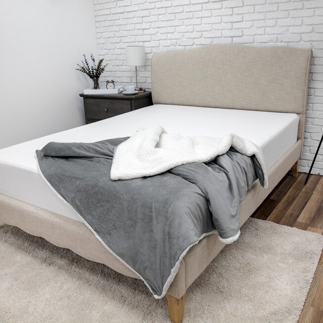 SensorPEDIC Serenity 15lb. Weighted Blanket with Removable Cover with Sherpa and Plush Fabrics, , alternate image number 9