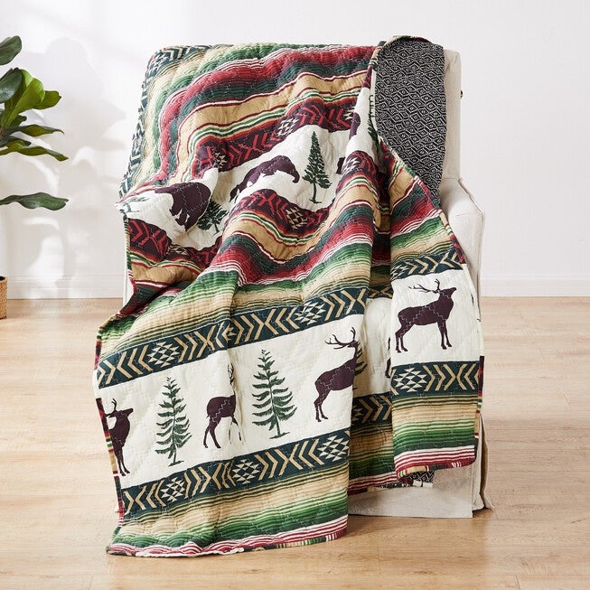 Yosemite Campfire Throw Blanket, RED, hi-res image number null