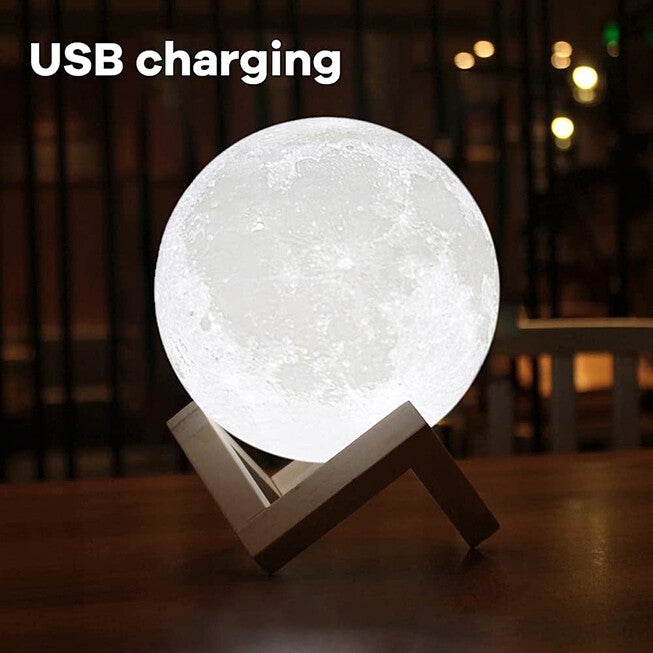 3D Printed Moon Lamp, , alternate image number 2