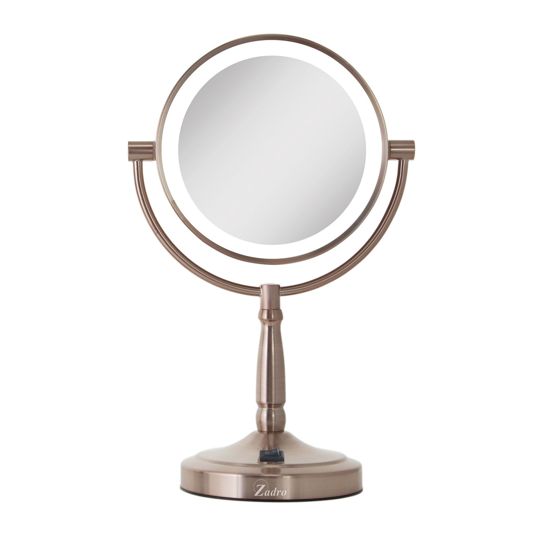 Cordless Dual-Sided LED Lighted Vanity Mirror, ROSE, hi-res image number 0