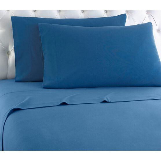 Micro FlannelĀ® Solid Smoky Blue Flannel Sheet Set, SMOKEY BLUE, hi-res image number null