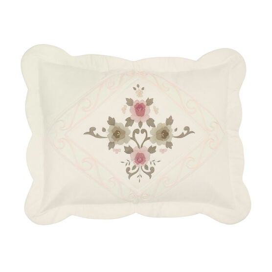 Ava Embroidered Cotton Sham, IVORY, hi-res image number null