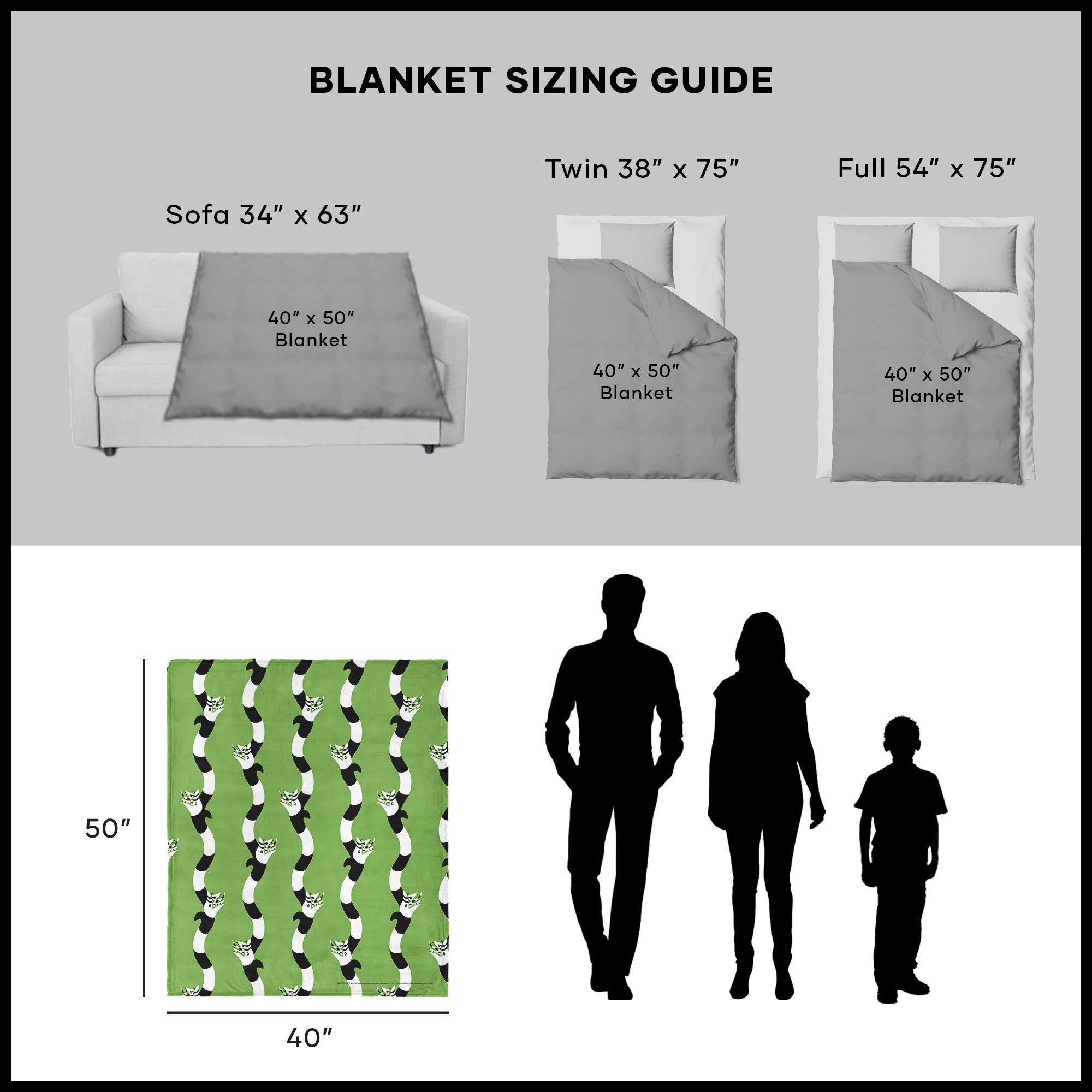 Warner Bros. Beetlejuice No Rules Silk Touch Throw Blanket 40X50 Inches, BEETLEJUICE, alternate image number 5