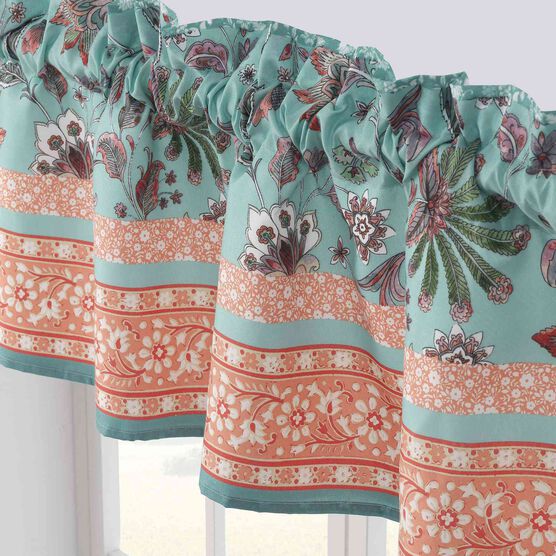 Audrey Turquoise Window Valance, , on-hover image number null