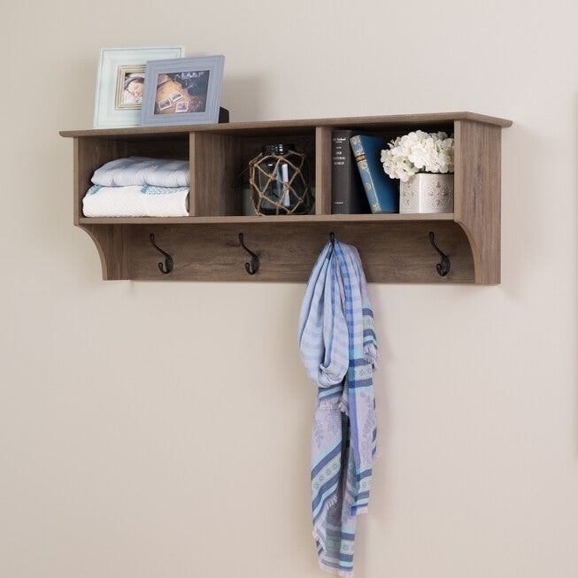 48 inches Wide Hanging Entryway Shelf Drifted Gray, GRAY, hi-res image number 0