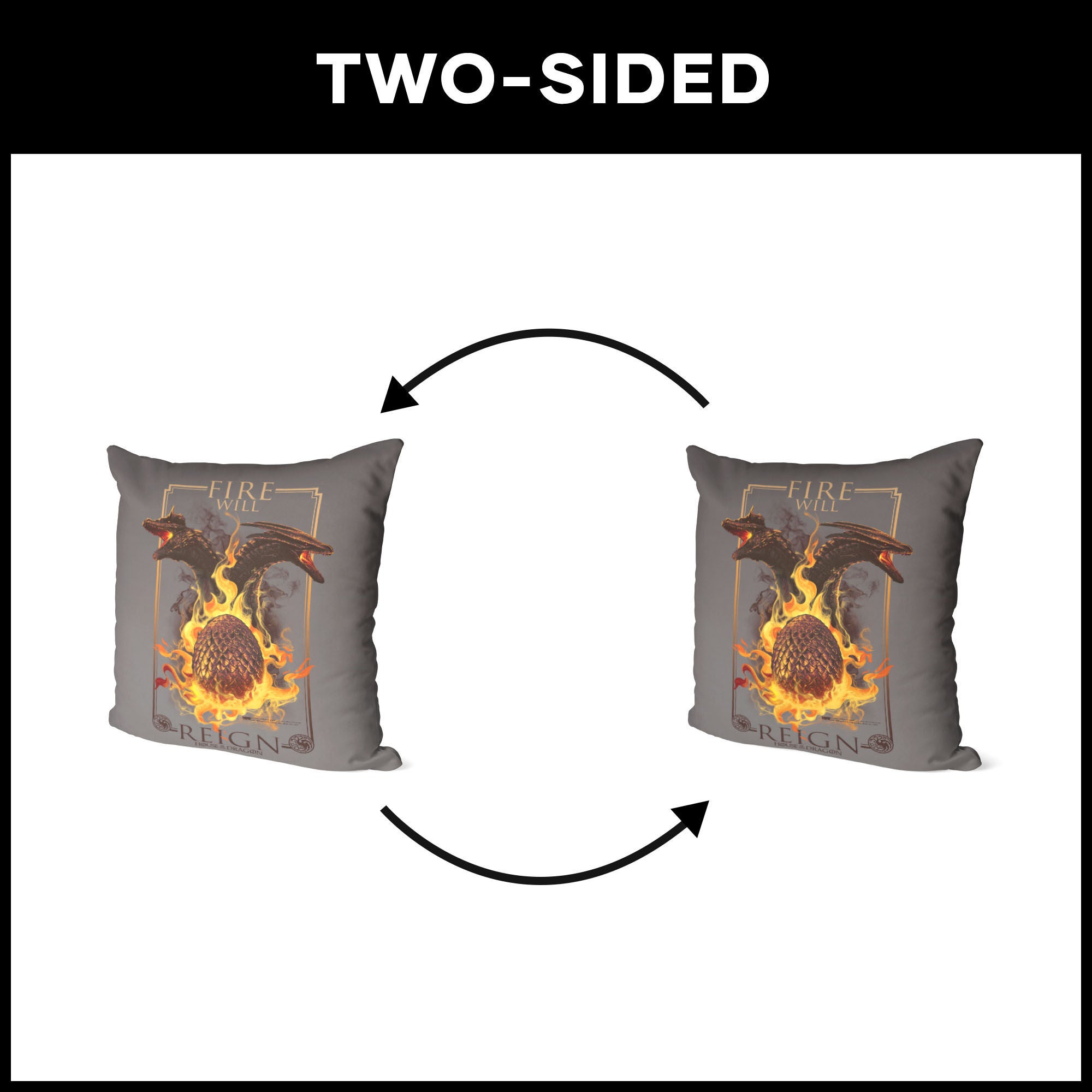 Warner Bros. House of the Dragon Let it Reign Throw Pillow 18X18 Inches, BROWN, alternate image number 5