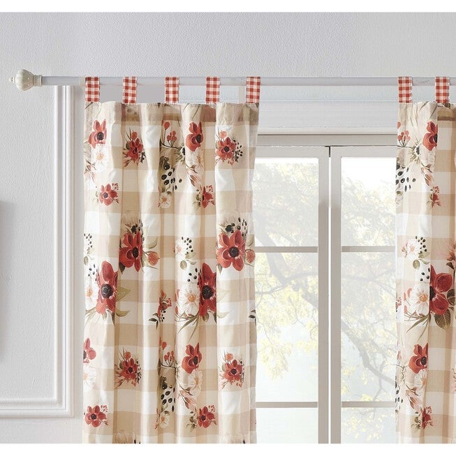 Wheatly Ruffled Gingham Curtain Panels, Set Of 2 With Tiebacks, , alternate image number null