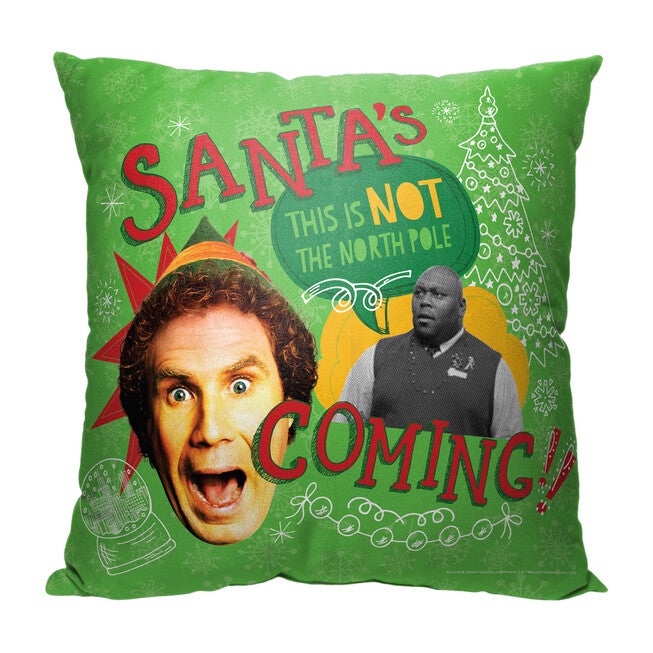 Wb Elf Not The North Pole Printed Throw Pillow, O, hi-res image number null