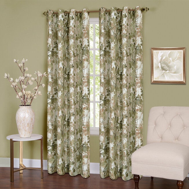 Tranquil Lined Blackout Grommet Panel, GREEN, hi-res image number null