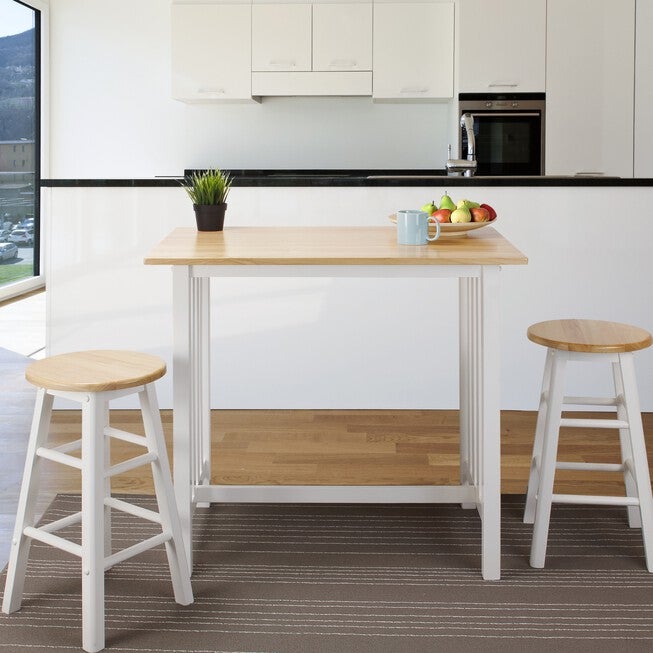 3pcs Breakfast Set made with Solid Wood-White, , alternate image number null