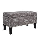 Stephanie Ottoman Grey Linen With Script, , alternate image number null