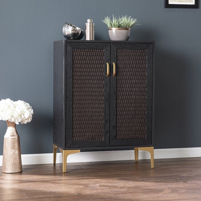 Rolliston Two-Door Bar Cabinet, BLACK, hi-res image number null