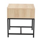 Caterina Mid-Century Modern Transitional Natural Brown Finished Wood And Natural Rattan 1-Drawer Nightstand, , alternate image number null