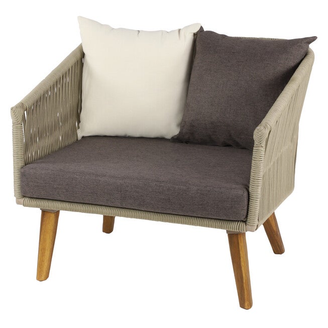 Grey Metal Modern Outdoor Chair, GREY, hi-res image number 0