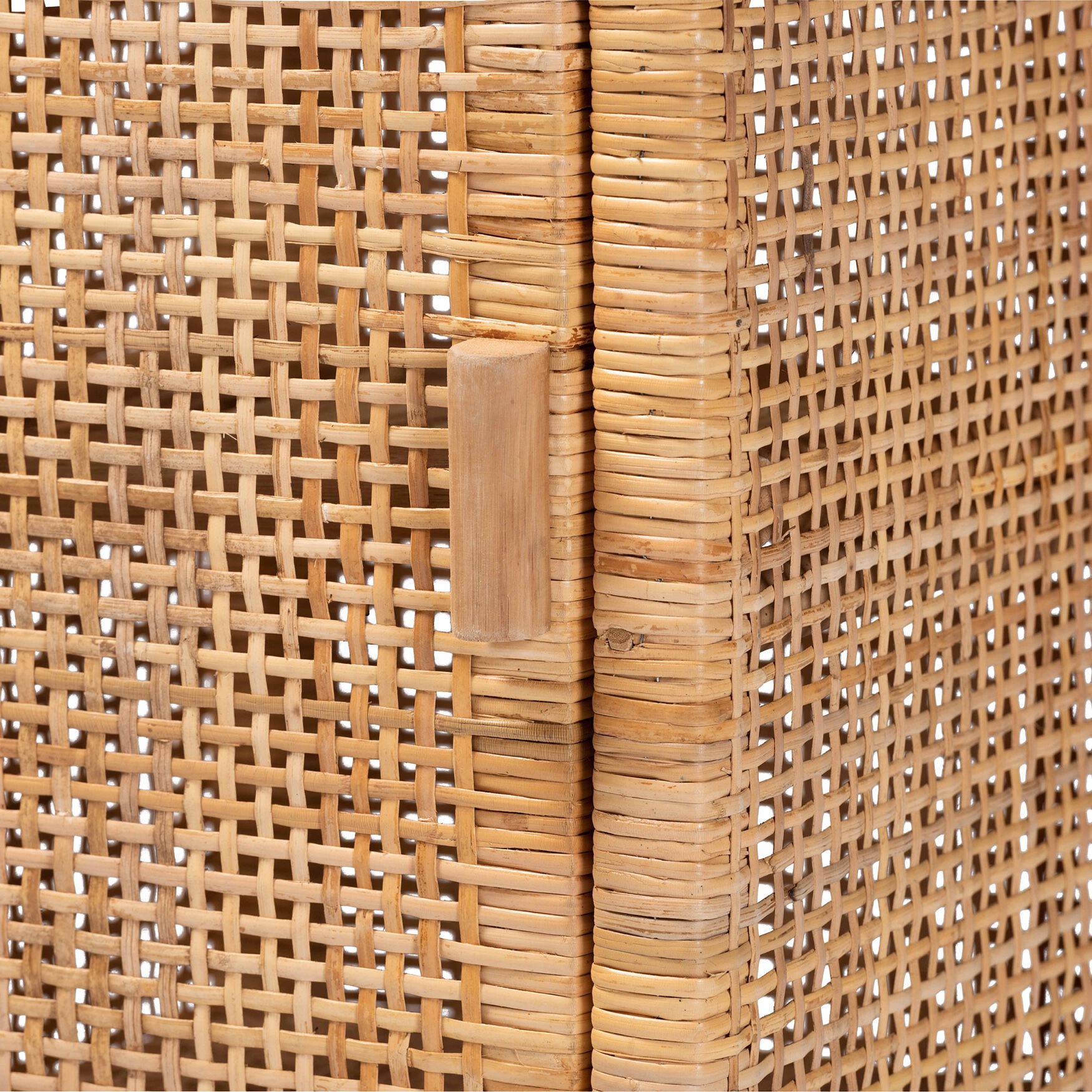 Vivan Modern Bohemian Natural Brown Rattan 1-Door Nightstand, , alternate image number 11