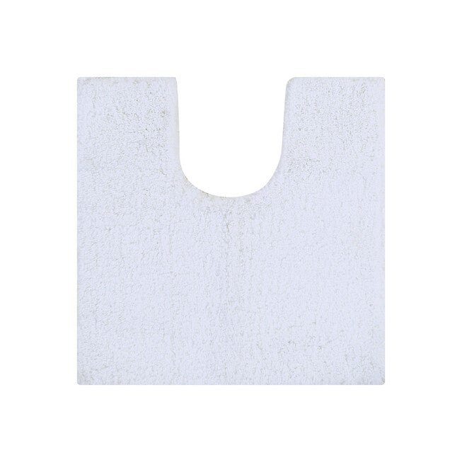 Micro Plush Collection 100% Polyester 20 inches X 20 inches Contour Bath Rug, WHITE, hi-res image number null