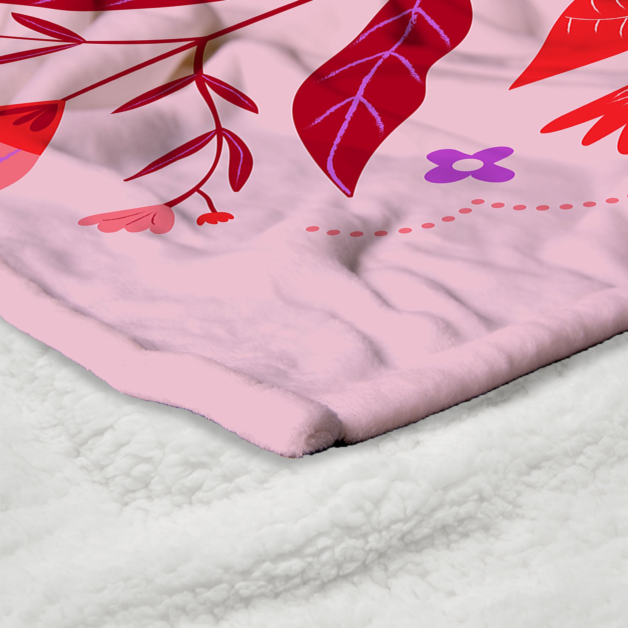 Valentine's Day Flying Birds Silk Touch Sherpa Throw Blanket 50x60 Inches, FLYING BIRDS, alternate image number 4