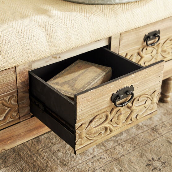 Brown Chinese Fir Farmhouse Bench, 20x47x16, , alternate image number null
