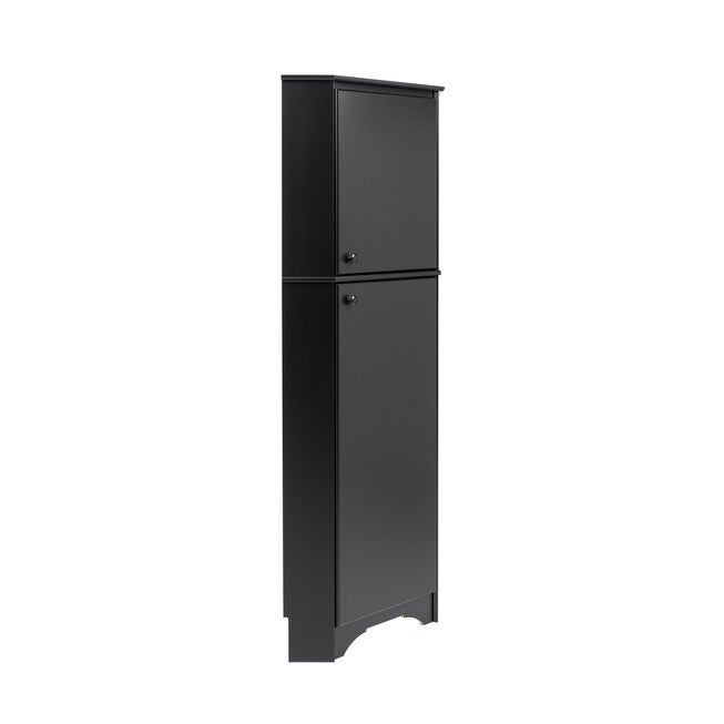Elite Tall 2-Door Corner Storage Cabinet, Black, , alternate image number null