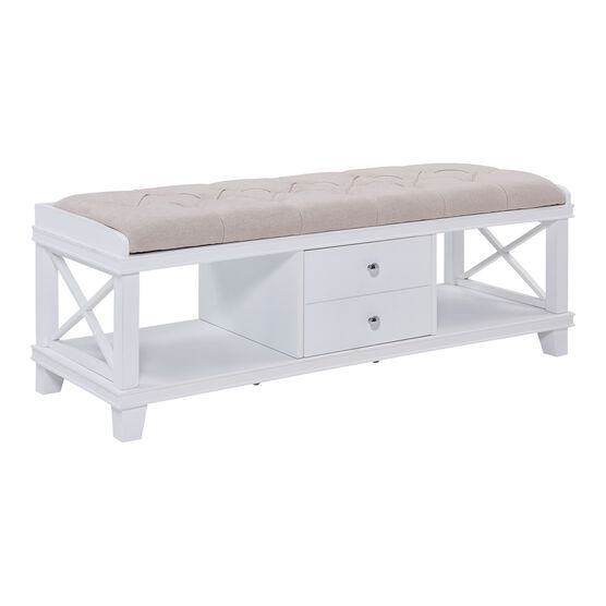 Wyndcliff White Upholstered Storage Bench, , alternate image number null