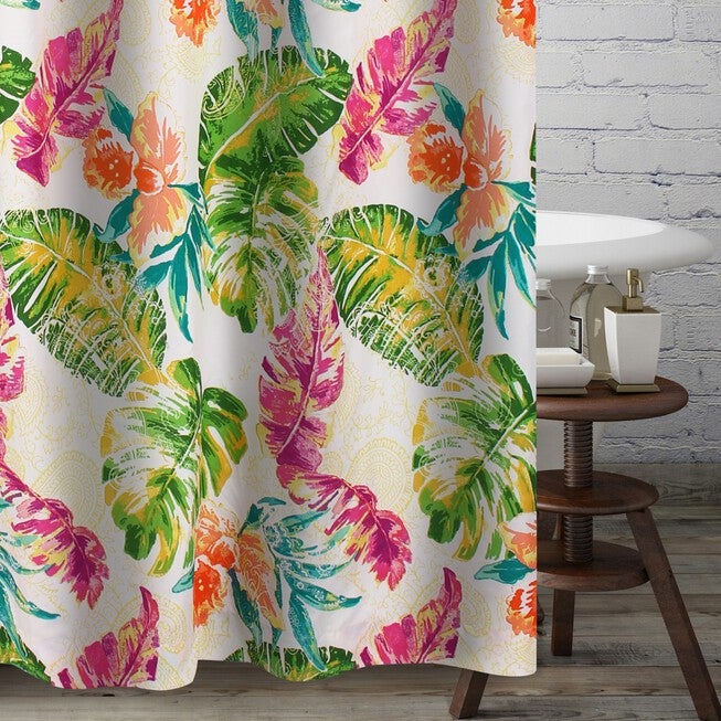Tropics Shower Curtain, CORAL, hi-res image number 0