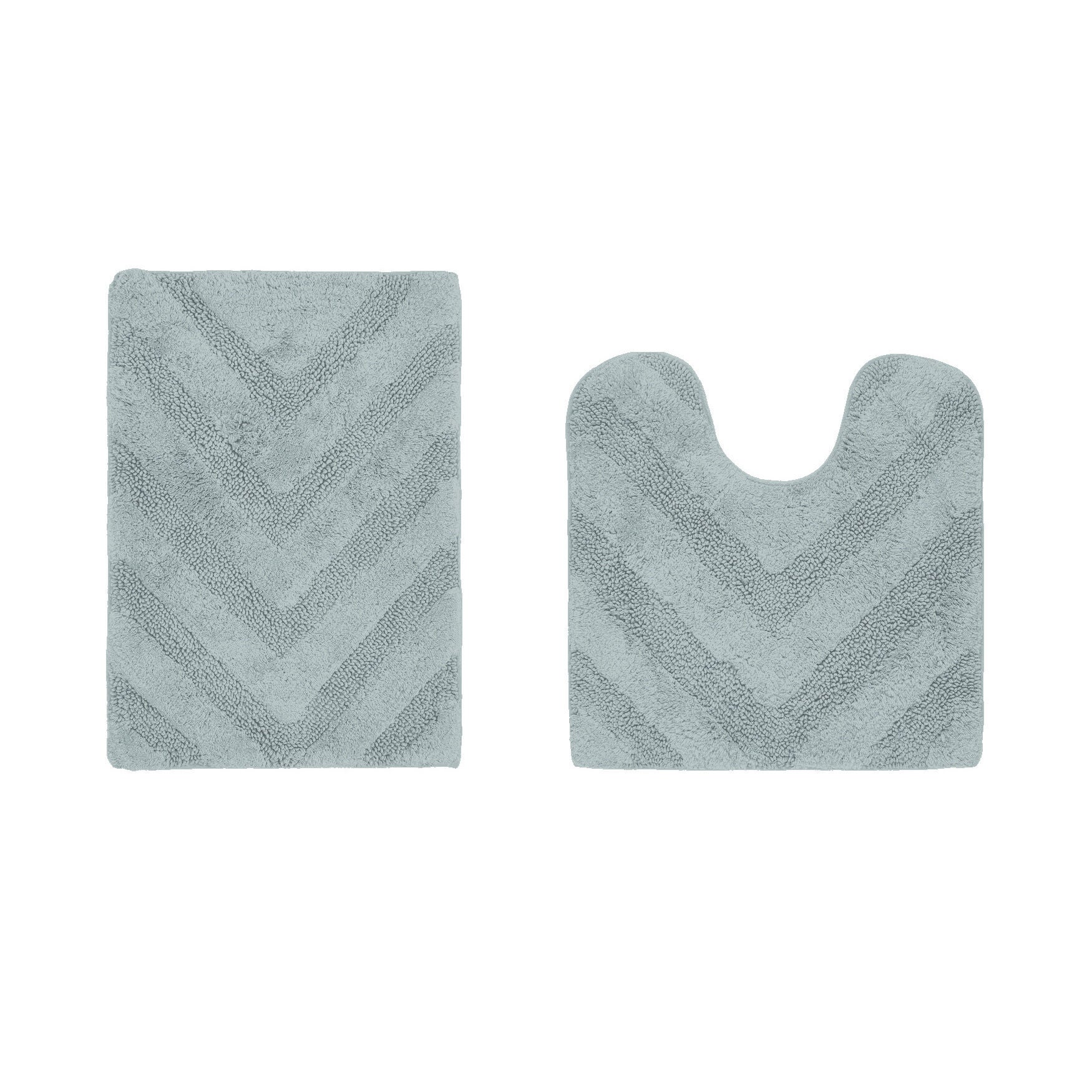 Hugo Collection 100% Cotton 2 Piece (17 inches X 24 inches | 20 inches X 20 inches) Bath Rug Set, BLUE, hi-res image number 0