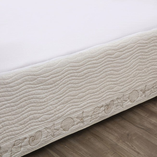 Coastal Seashell Ivory Bed Skirt 18-inch, , alternate image number 3