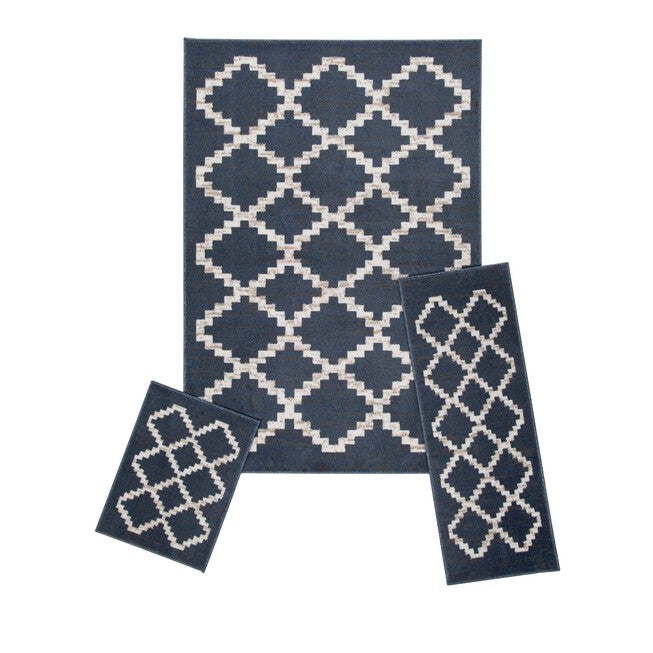 Capri 3 Piece Rug Set - Landon Blue/Grey, BLUE GREY, hi-res image number 0