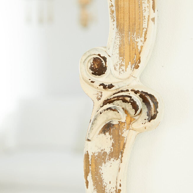 Cream Vintage Wood Wall Mirror, , alternate image number null