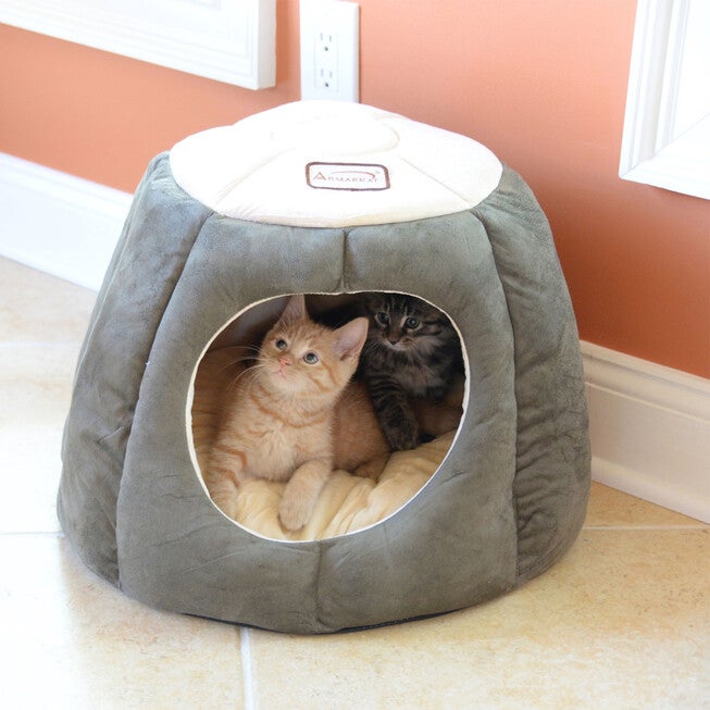 Cat Cave Shape Pet Bed With Anti- Slip Waterproof Base, , on-hover image number 1
