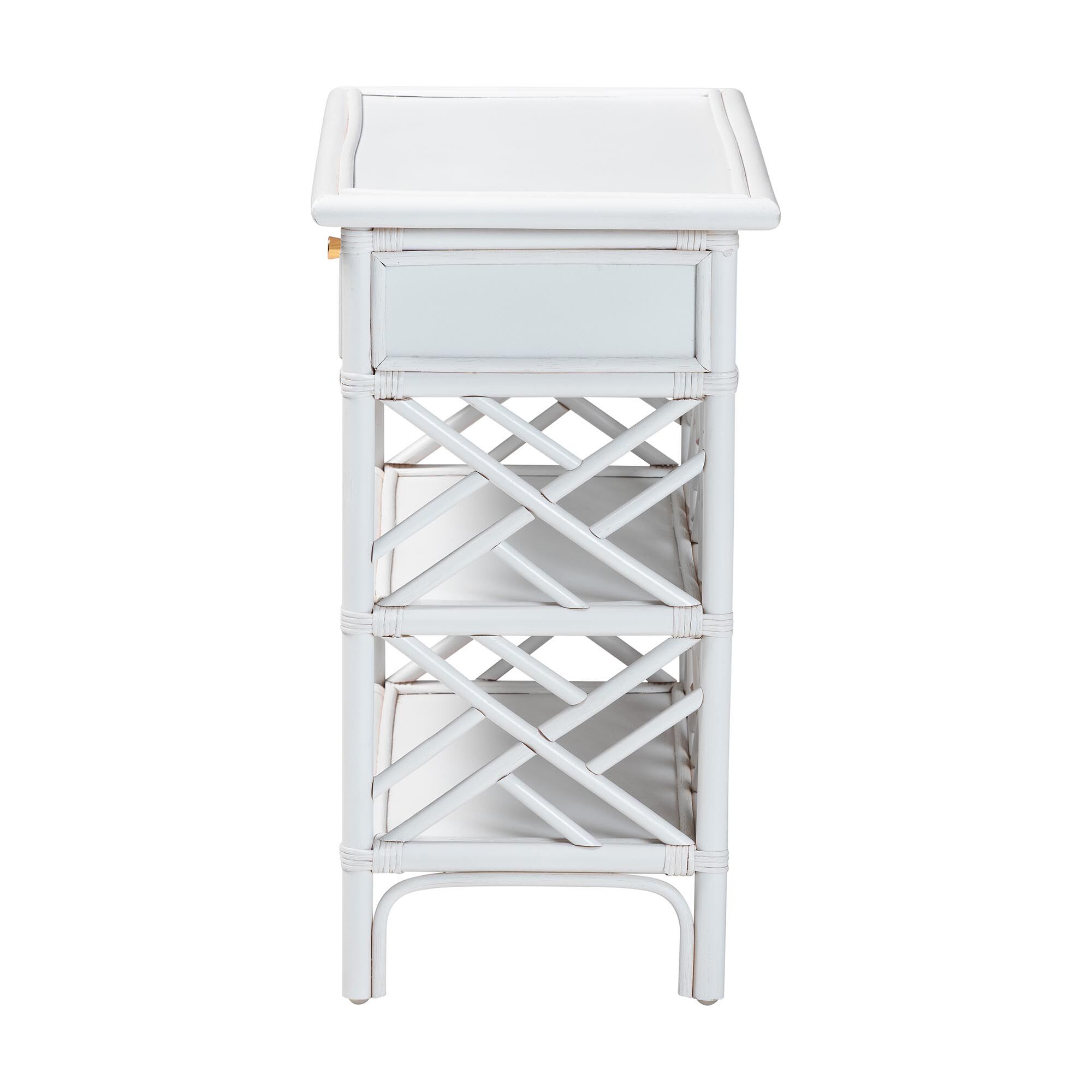 Tiaret Natural Rattan Nightstand, White, WHITE, alternate image number 4