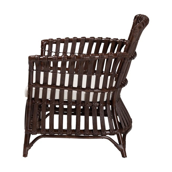 Brooklyn Bohemian Very Dark Brown Rattan Arm Chair, DARK BROWN, alternate image number 3