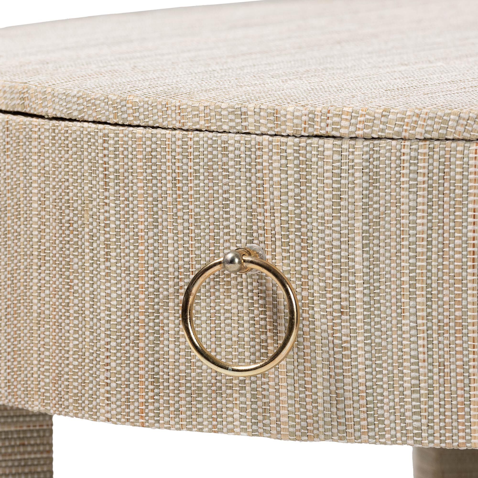 Sadia Bohemian Woven Natural Grasscloth 1-Drawer Nightstand, NATURAL, alternate image number 6