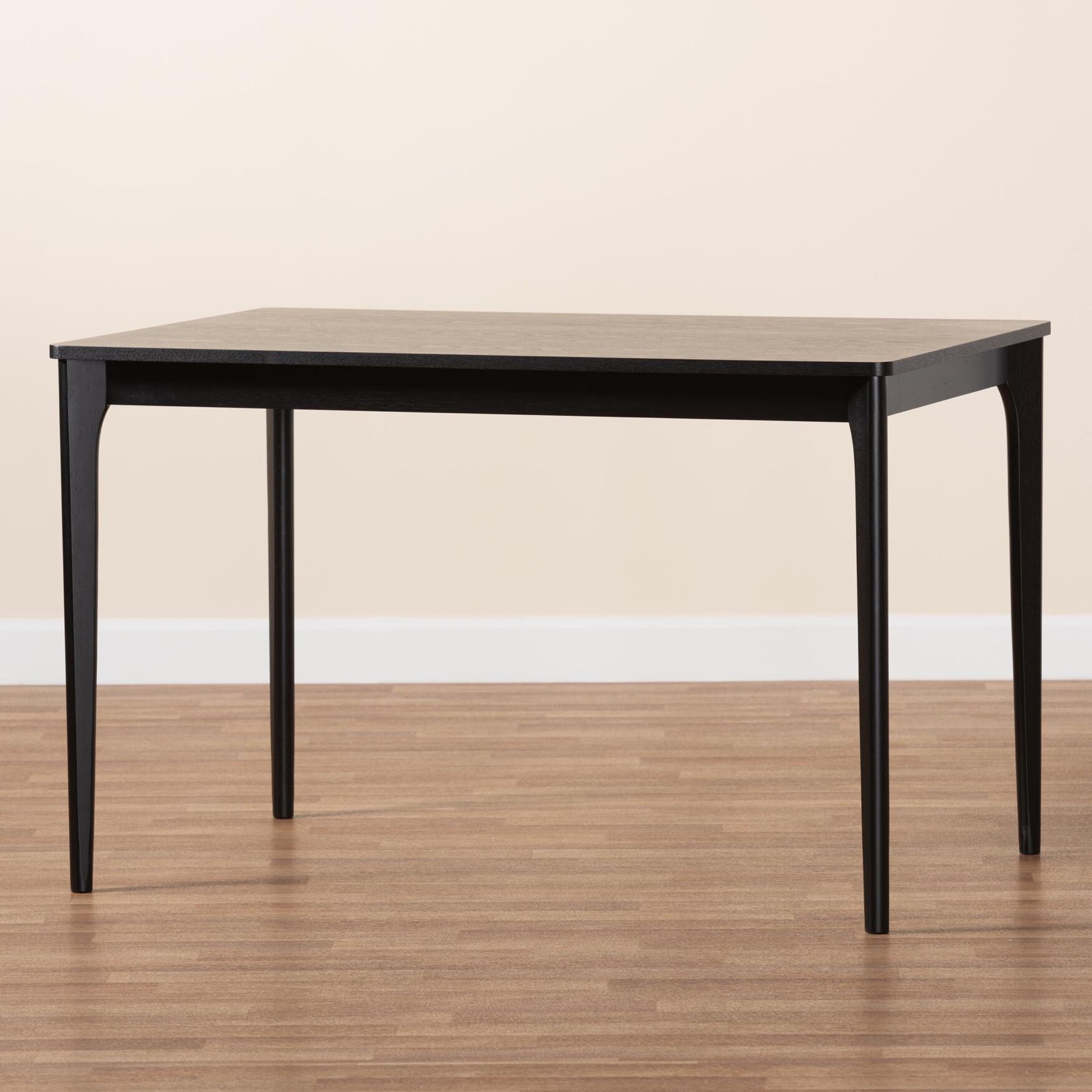 Sherwin Mid-Century Modern Black Finished Wood Dining Table, , alternate image number null