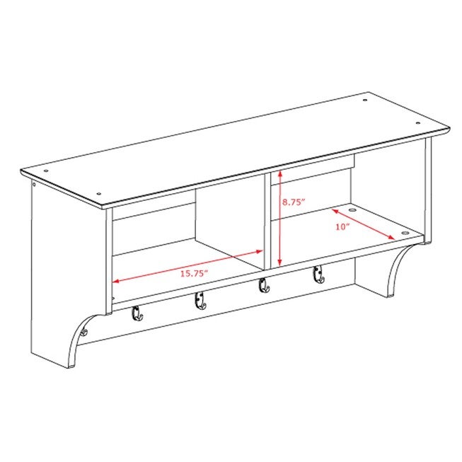 36 inches Wide Hanging Entryway Shelf, , alternate image number null