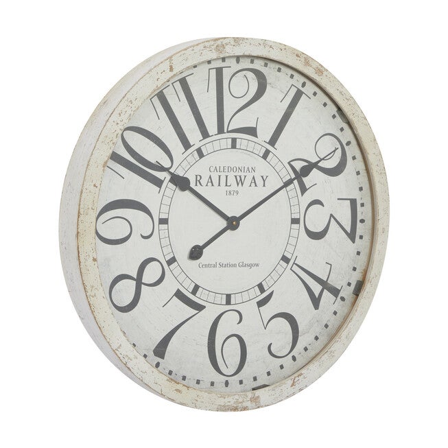 White Vintage Wood Wall Clock, , alternate image number null