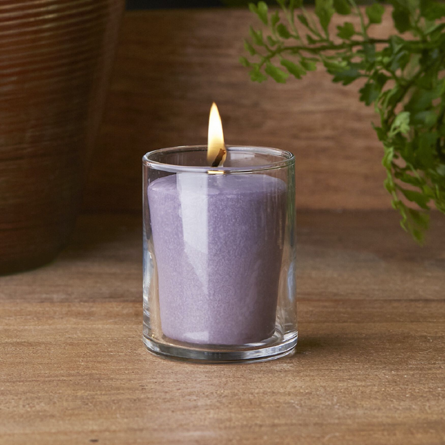 English Lavender Scented Votive Candle, Set 3, , on-hover image number 1